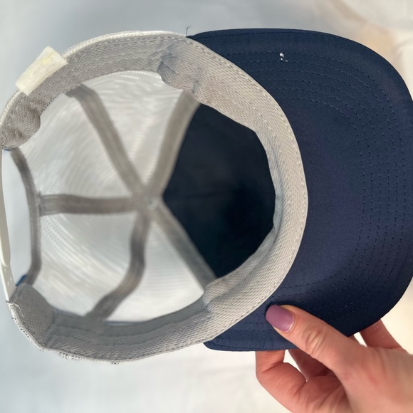 Blue with White Mesh & Side Stripes USA Patch Snapback Hat Cap - Picture 12 of 13